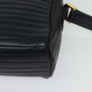 SAINT LAURENT Shoulder Bag Leather Navy Gold Auth BA4049-16