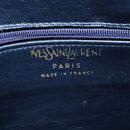SAINT LAURENT Shoulder Bag Leather Navy Gold Auth BA4049-10