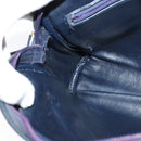 SAINT LAURENT Shoulder Bag Leather Navy Gold Auth BA4049-18