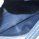 SAINT LAURENT Shoulder Bag Leather Navy Gold Auth BA4049-19