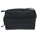 SAINT LAURENT Shoulder Bag Leather Navy Gold Auth BA4049-13