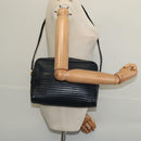 SAINT LAURENT Shoulder Bag Leather Navy Gold Auth BA4049-20