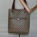 GUCCI GG Supreme Web Sherry Line Tote Bag PVC Beige Red 39 02 003 Auth BA405-21