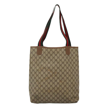 GUCCI GG Supreme Web Sherry Line Tote Bag PVC Beige Red 39 02 003 Auth BA405 - 0