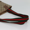 GUCCI GG Supreme Web Sherry Line Tote Bag PVC Beige Red 39 02 003 Auth BA405-7