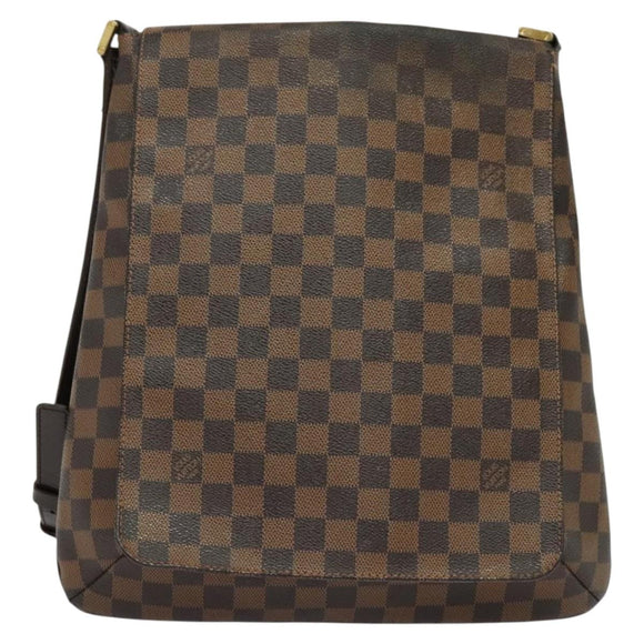 LOUIS VUITTON Damier Ebene Musette Shoulder Bag N51302 LV Auth BA4053