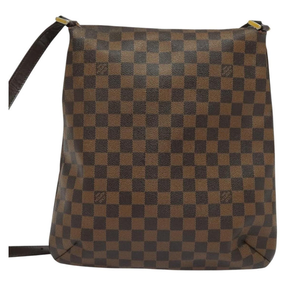 LOUIS VUITTON Damier Ebene Musette Shoulder Bag N51302 LV Auth BA4053