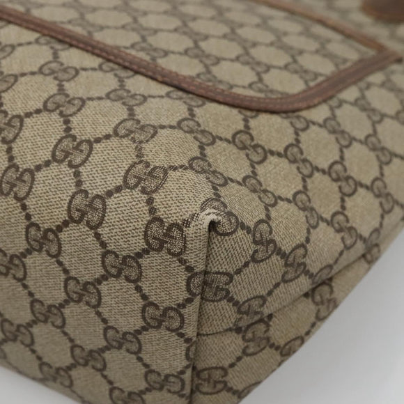 GUCCI GG Supreme Web Sherry Line Tote Bag PVC Beige Gold 16 002 4487 Auth BA4055
