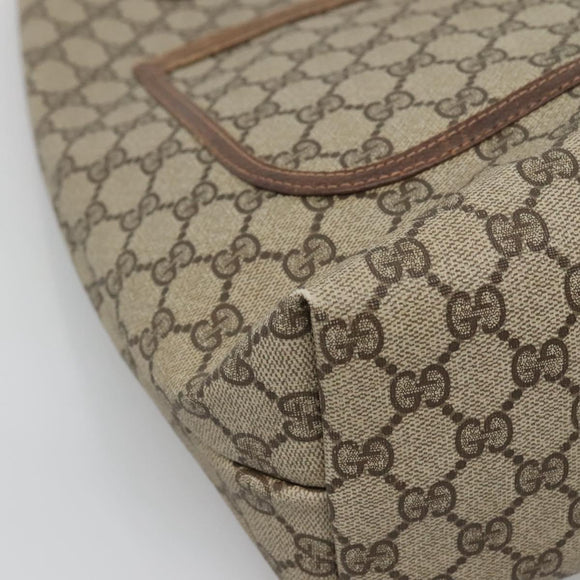 GUCCI GG Supreme Web Sherry Line Tote Bag PVC Beige Gold 16 002 4487 Auth BA4055