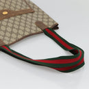 GUCCI GG Supreme Web Sherry Line Tote Bag PVC Beige Gold 16 002 4487 Auth BA4055-7