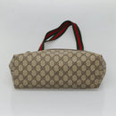 GUCCI GG Supreme Web Sherry Line Tote Bag PVC Beige Gold 16 002 4487 Auth BA4055-9