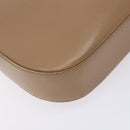 Salvatore Ferragamo Gancini Schoudertas Leer Beige Goud Auth BA4057-16