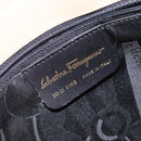 Salvatore Ferragamo Gancini Schoudertas Leer Beige Goud Auth BA4057-12