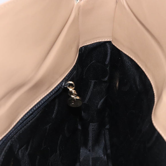 Salvatore Ferragamo Gancini Schoudertas Leer Beige Goud Auth BA4057