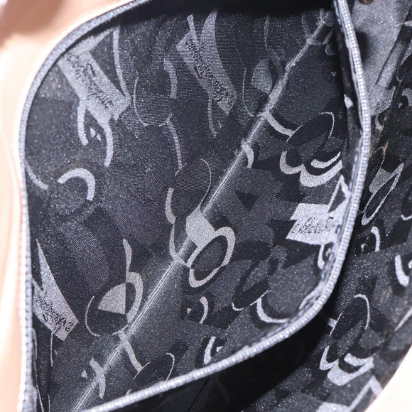 Salvatore Ferragamo Gancini Shoulder Bag Leather Beige Gold Auth BA4057