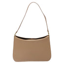 Salvatore Ferragamo Gancini Schoudertas Leer Beige Goud Auth BA4057-13