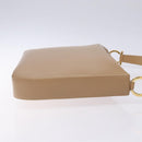 Salvatore Ferragamo Gancini Schoudertas Leer Beige Goud Auth BA4057-3