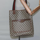 GUCCI GG Supreme Web Sherry Line Tote Bag PVC Beige Red 39 02 003 Auth BA406-21