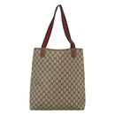 GUCCI GG Supreme Web Sherry Line Tote Bag PVC Beige Red 39 02 003 Auth BA406-2