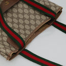 GUCCI GG Supreme Web Sherry Line Tote Bag PVC Beige Red 39 02 003 Auth BA406-6
