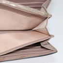 VALENTINO Studs Chain Shoulder Wallet Leather Pink Silver Auth BA4061-21