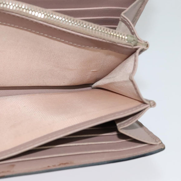 VALENTINO Studs Chain Shoulder Wallet Leather Pink Silver Auth BA4061