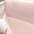 VALENTINO Studs Chain Shoulder Wallet Leather Pink Silver Auth BA4061-12