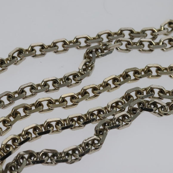 VALENTINO Studs Chain Shoulder Wallet Leather Pink Silver Auth BA4061