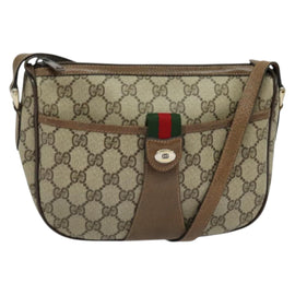 GUCCI GG Supreme Web Sherry Line Bag PVC Beige Gold 89 02 032 Auth BA4062