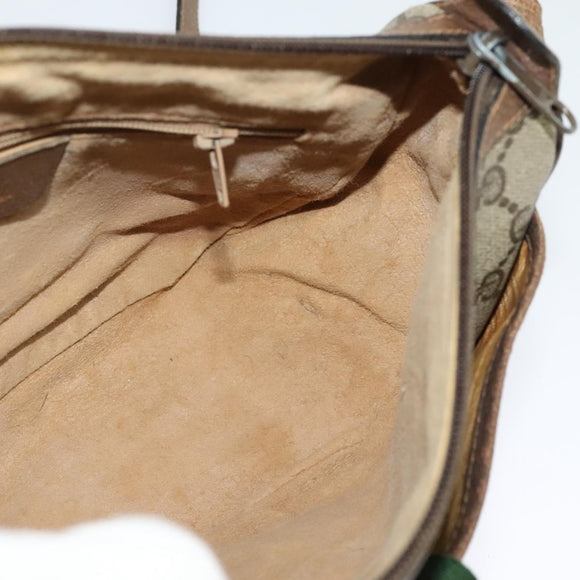 GUCCI GG Supreme Web Sherry Line Bag PVC Beige Gold 89 02 032 Auth BA4062