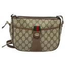 GUCCI GG Supreme Web Sherry Line Bag PVC Beige Gold 89 02 032 Auth BA4062-2