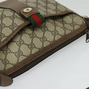 GUCCI GG Supreme Web Sherry Line Bag PVC Beige Gold 89 02 032 Auth BA4062-6