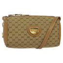 GUCCI Micro GG Canvas Shoulder Bag Vintage Beige Gold Auth BA4063-1