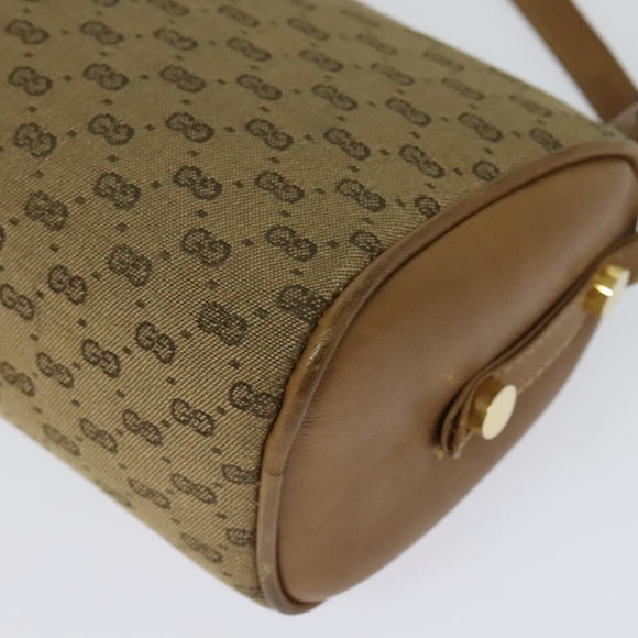 GUCCI Micro GG Canvas Shoulder Bag Vintage Beige Gold Auth BA4063