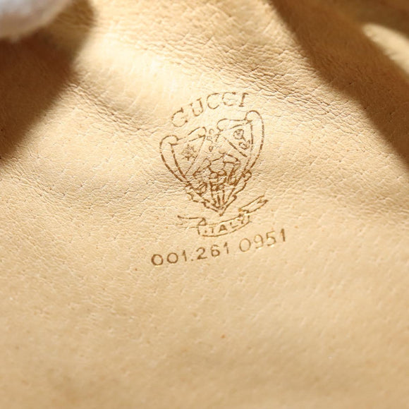 GUCCI Micro GG Canvas Shoulder Bag Vintage Beige Gold Auth BA4063