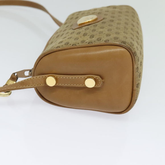 GUCCI Micro GG Canvas Shoulder Bag Vintage Beige Gold Auth BA4063