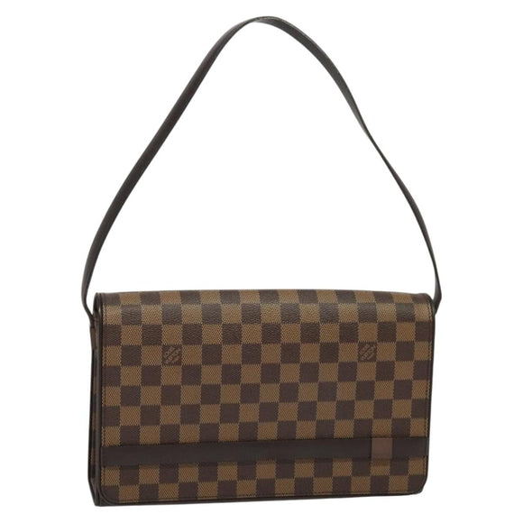 LOUIS VUITTON Damier Ebene Tribeca Ron Shoulder Bag N51160 LV Auth BA4072