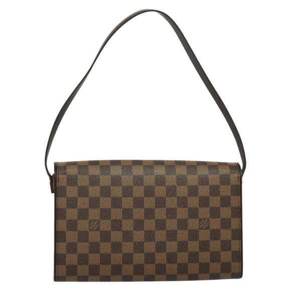 LOUIS VUITTON Damier Ebene Tribeca Ron Shoulder Bag N51160 LV Auth BA4072