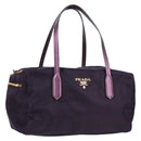 PRADA Shoulder Bag Nylon Purple Gold Auth BA4080V-1