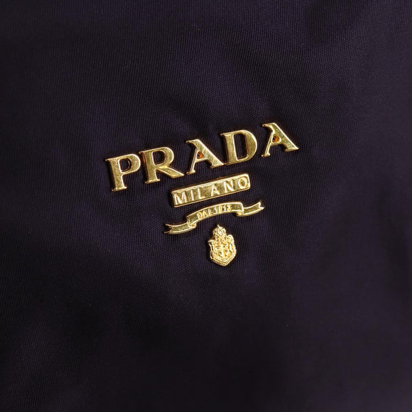PRADA Shoulder Bag Nylon Purple Gold Auth BA4080V