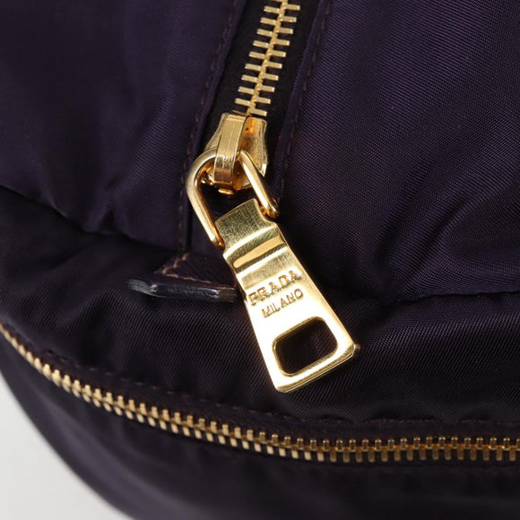 PRADA Shoulder Bag Nylon Purple Gold Auth BA4080V