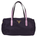 PRADA Shoulder Bag Nylon Purple Gold Auth BA4080V-2