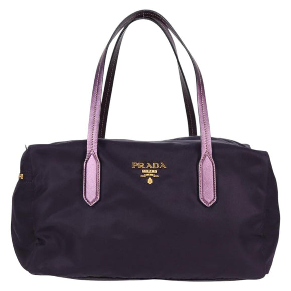 PRADA Shoulder Bag Nylon Purple Gold Auth BA4080V