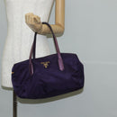 PRADA Shoulder Bag Nylon Purple Gold Auth BA4080V-22