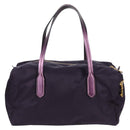 PRADA Shoulder Bag Nylon Purple Gold Auth BA4080V-3