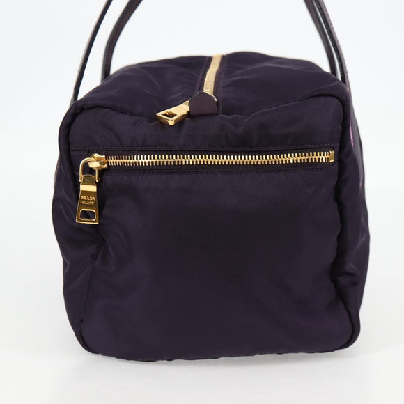 PRADA Shoulder Bag Nylon Purple Gold Auth BA4080V