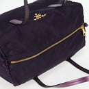 PRADA Shoulder Bag Nylon Purple Gold Auth BA4080V-6