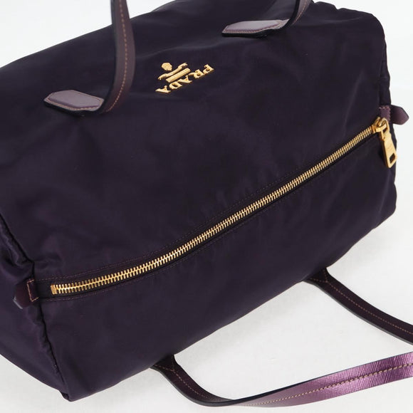 PRADA Shoulder Bag Nylon Purple Gold Auth BA4080V