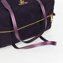 PRADA Shoulder Bag Nylon Purple Gold Auth BA4080V-7