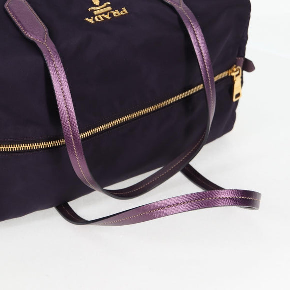 PRADA Shoulder Bag Nylon Purple Gold Auth BA4080V
